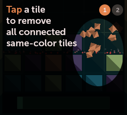 Tap a tile to clear any same-color tiles connected to it